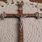 Antiek Crucifix - Zilver, Hout - 1940-1950 - Kruisbeeld van, Antiek en Kunst