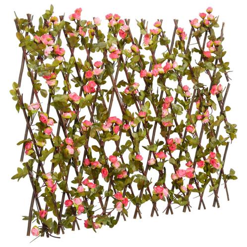 vidaXL Treillis de lierre artificiel extensible rose, Jardin & Terrasse, Clôtures de jardin, Neuf, Envoi