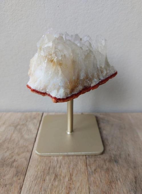 Natuur Agaat op Metalen Standaard - Witte / Rode Agaat me..., Antiek en Kunst, Antiek | Glaswerk en Kristal, Ophalen of Verzenden