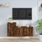 vidaXL 2-delige Tv-meubelset bewerkt hout gerookt, Huis en Inrichting, Verzenden, Nieuw