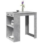 vidaXL Bartafel 102x70x103,5 cm bewerkt hout betongrijs, Huis en Inrichting, Tafels | Eettafels, Verzenden, Nieuw