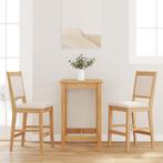 vidaXL Barkrukken met kussens 2 stuks natuurlijk massief, Huis en Inrichting, Barkrukken, Verzenden, Nieuw