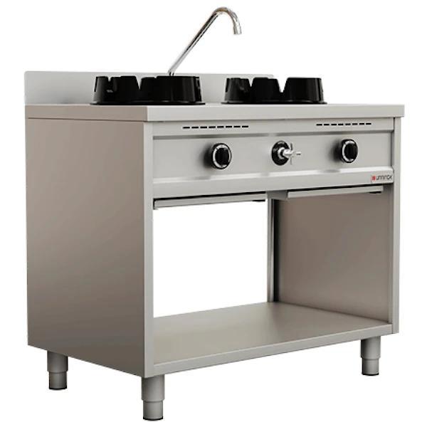 Wokfornuis | Gas | 2 Branders (2x 15kW) | Waterkraan | Open, Zakelijke goederen, Horeca | Keukenapparatuur, Nieuw in verpakking