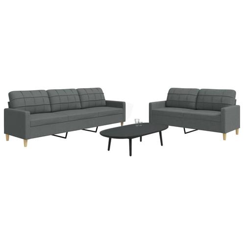 vidaXL 2-delige Loungeset stof donkergrijs, Huis en Inrichting, Zetels | Zetels, Nieuw, Verzenden