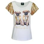 Verysimple • wit t-shirt met honden • 38 (IT44), Kleding | Dames, Blouses en Tunieken, Maat 38/40 (M), Verzenden, Nieuw, Wit