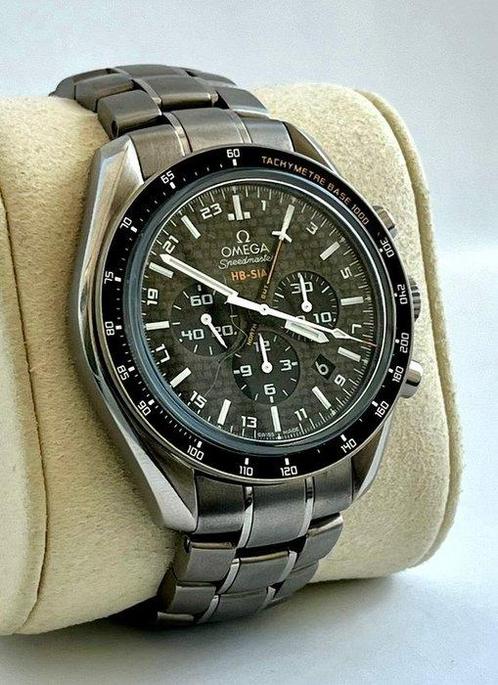 Omega - Speedmaster Hb-Sia Gmt Titanyum - 32190445201001/No., Handtassen en Accessoires, Horloges | Heren