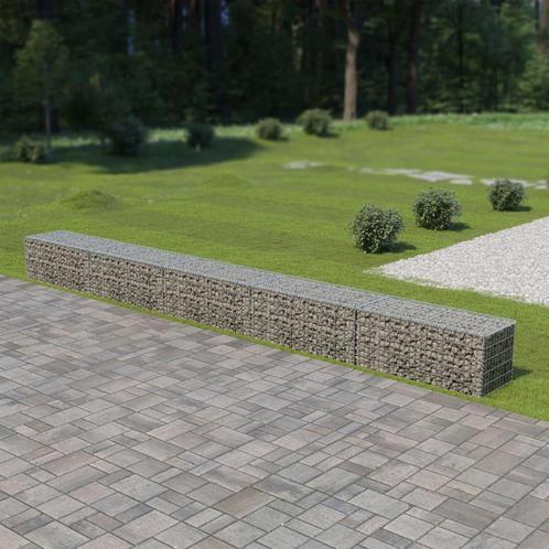 vidaXL Schanskorfmuur met deksels 600x50x50 cm, Tuin en Terras, Tuinhekken en Hekwerk, Nieuw, Verzenden