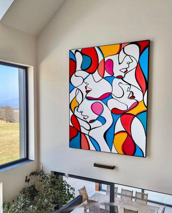 belzac(1984) - Faces feel, Antiek en Kunst, Kunst | Schilderijen | Modern