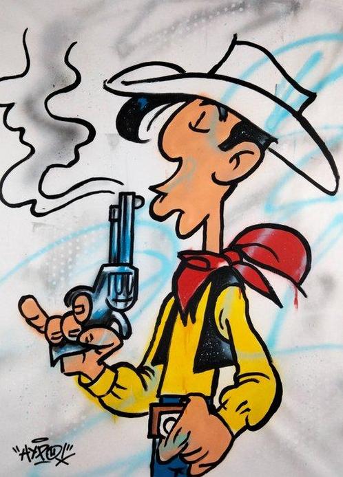 Hipo (1988) - Lucky Luke - Another successful shot (Original, Antiquités & Art, Art | Peinture | Moderne