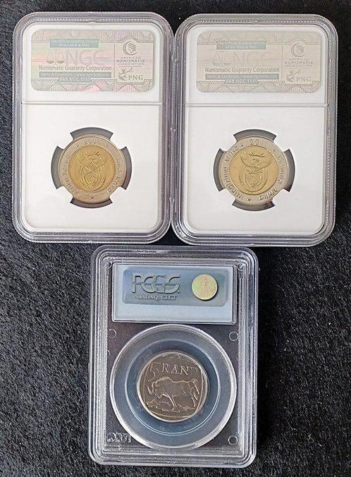 Zuid-Afrika. 5 Rand 2000, 2008 & 2011 (lot of 3, Postzegels en Munten, Munten | Europa | Niet-Euromunten