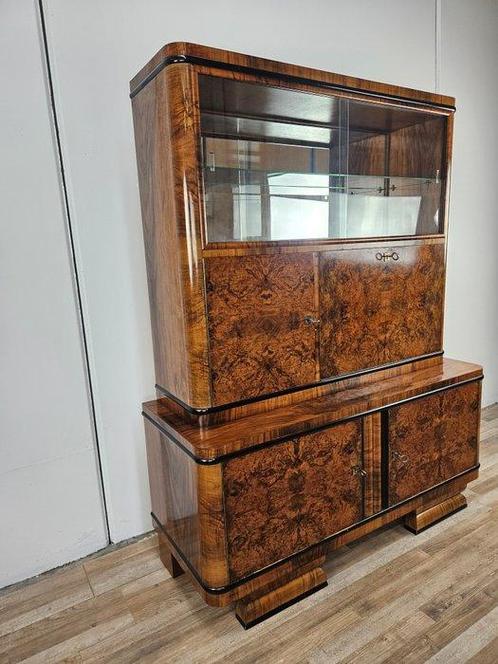 Vitrinekast - Art Deco Design Vitrine in Veer en, Antiek en Kunst, Kunst | Designobjecten
