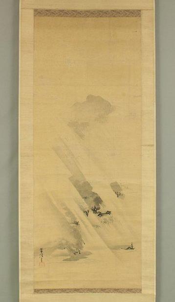 Broken Ink Landscape (Haboku Sansui) - Ink Landscape, Plum