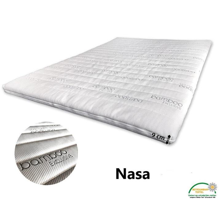 BAMBOO exclusive NASA 9 cm topper - 180/200cm, Huis en Inrichting, Slaapkamer | Matrassen en Bedbodems, 180 cm, 200 cm, Tweepersoons