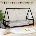 vidaXL Kinderbedframe 90x190 cm massief grenenhout zwart, Kinderen en Baby's, Verzenden, Nieuw