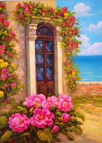 Gabriele Fabris (1958) - Antico Balcone Fiorito, Antiquités & Art, Art | Peinture | Classique