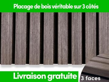 Panneaux muraux acoustiques 3 faces - noyer foncé beschikbaar voor biedingen
