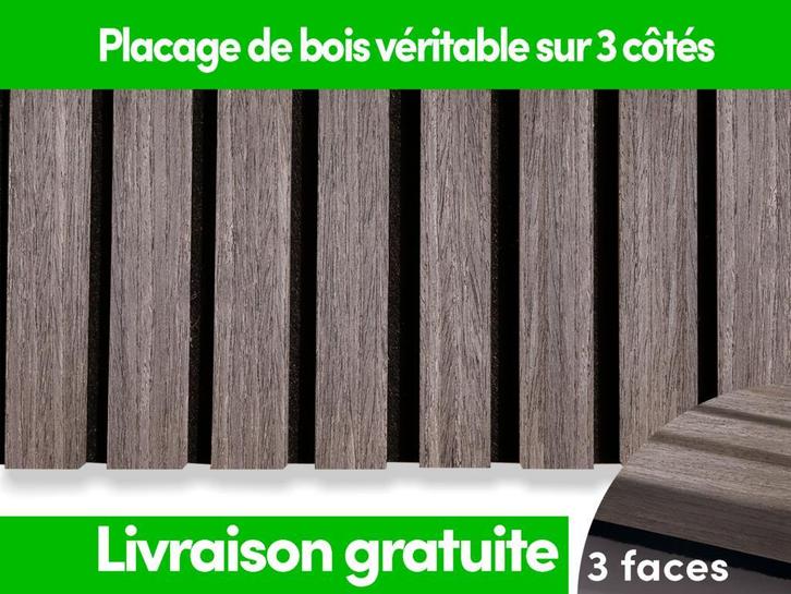 Panneaux muraux acoustiques 3 faces - noyer foncé, Doe-het-zelf en Bouw, Platen en Panelen, Nieuw, Verzenden