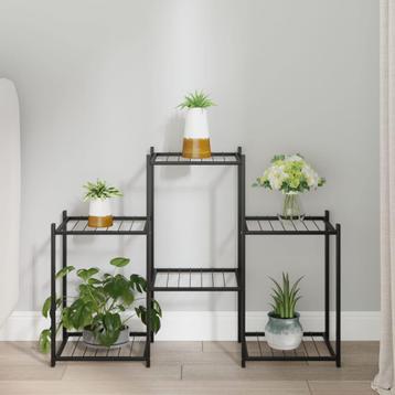 vidaXL Bloemenstandaard 83x25x60 cm ijzer zwart, Verzenden