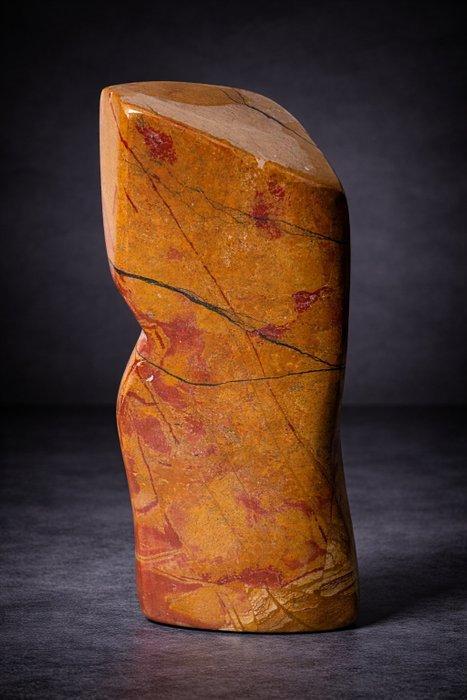 Geel jaspis vrije vorm met rode aders – Zuid-Afrika |, Antiquités & Art, Curiosités & Brocante