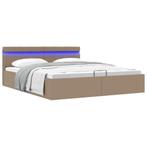 vidaXL Bedframe met opslag en LED kunstleer cappuccino, Huis en Inrichting, Verzenden, Nieuw