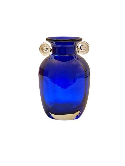 Vase à double anse - fait main - Verre - Cobalt Blauw, Antiek en Kunst, Antiek | Glaswerk en Kristal