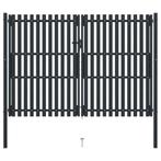 vidaXL Poort dubbel 306x200 cm staal antraciet, Tuin en Terras, Verzenden, Nieuw