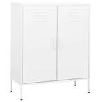 vidaXL Opbergkast 80x35x101,5 cm staal wit, Huis en Inrichting, Verzenden, Nieuw