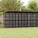 vidaXL Hondenkennel met dak 18,43 m² staal, Verzenden, Nieuw