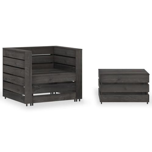 vidaXL 2-delige Loungeset pallet geïmpregneerd grenenhout, Tuin en Terras, Tuinsets en Loungesets, Nieuw, Verzenden