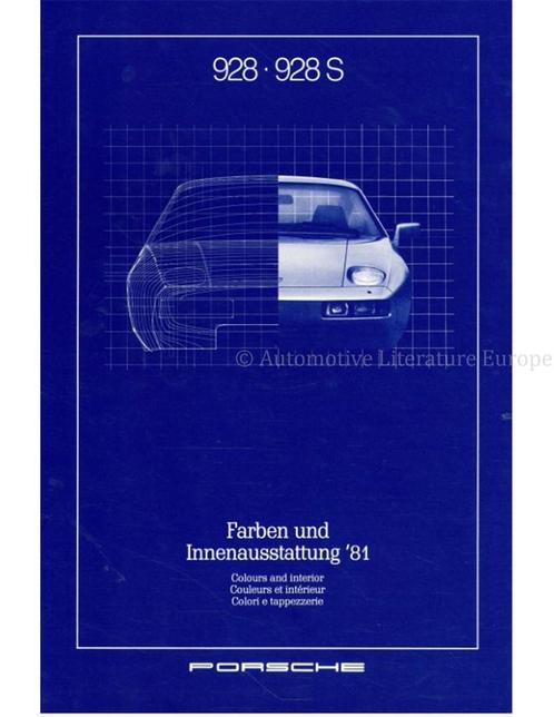 1981 PORSCHE 928 | 928 S KLEUREN EN INTERIEUR BROCHURE, Livres, Autos | Brochures & Magazines, Enlèvement ou Envoi