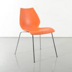 Kartell Maui design kantinestoel, oranje, 4-poot onderstel, Ophalen of Verzenden, Gebruikt