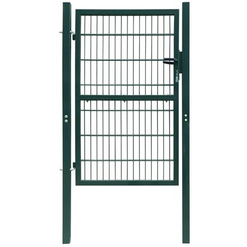 vidaXL Poort dubbelstaafmat (enkel) 106x230 cm groen, Tuin en Terras, Tuinpoorten, Nieuw, Verzenden