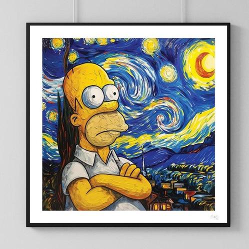 SKE - Homer Night, Antiquités & Art, Art | Peinture | Moderne