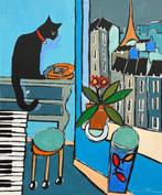 Jiel - Black cat, and Matisses goldfish with old phone and, Antiquités & Art