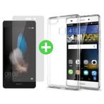 Huawei P8 Transparant TPU Hoesje + Screen Protector Tempered, Verzenden