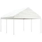 vidaXL Prieel met dak 4,46x4,08x3,22 m polyetheen wit, Verzenden, Nieuw