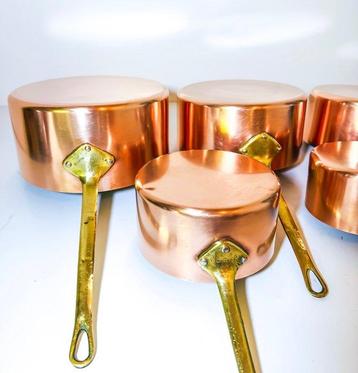Tournus - Ensemble de casseroles - Cuivre, Laiton - Batterie