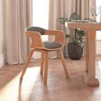 vidaXL Eetkamerstoel gebogen hout en stof lichtgrijs, Huis en Inrichting, Stoelen, Verzenden, Nieuw