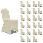 vidaXL Housses élastiques de chaise Crème 24 pcs, Verzenden, Neuf