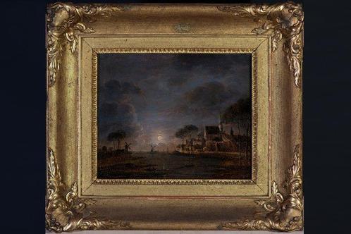 Jacob Abels (1803-1866), Kring van - Nachtelijk Tafereel (NO, Antiek en Kunst, Kunst | Schilderijen | Klassiek