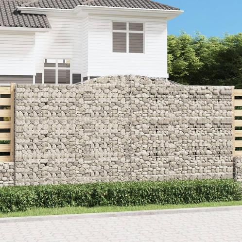 vidaXL Schanskorven 2 st gewelfd 400x50x200/220 cm ijzer, Tuin en Terras, Bloempotten, Nieuw, Verzenden