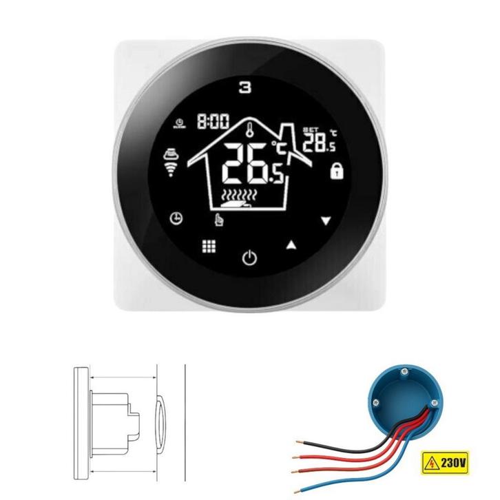 Wifi Inbouw Thermostaat met Touchscreen voor C.V. Installati, Bricolage & Construction, Thermostats, Envoi