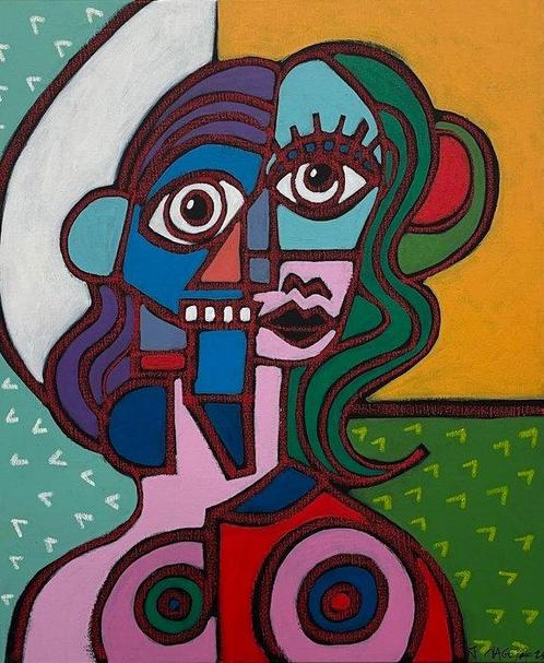 Jim Nagoya (1959) - La Belle et la Bête, Antiek en Kunst, Kunst | Schilderijen | Modern