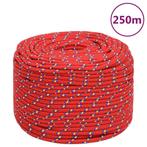 vidaXL Boottouw 8 mm 250 m polypropyleen rood, Verzenden, Nieuw
