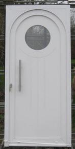 pvc voordeur , buitendeur , deur 105 x 227 wit, 215 cm of meer, Gebruikt, Ophalen of Verzenden, Glas