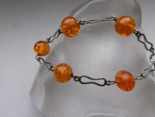 Zilver, Amber - Armband - Art Deco Fischland, Antiek en Kunst, Kunst | Designobjecten