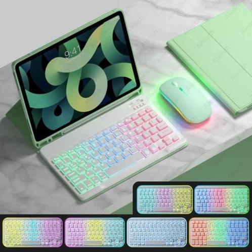 RGB Toetsenbord Hoes en Muis voor iPad 9.7 - QWERTY, Telecommunicatie, Mobiele telefoons | Hoesjes en Screenprotectors | Overige merken
