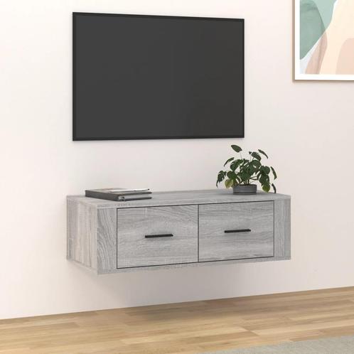 vidaXL Armoire TV suspendue Sonoma gris 80x36x25 cm Bois, Huis en Inrichting, Kasten |Televisiemeubels, Verzenden