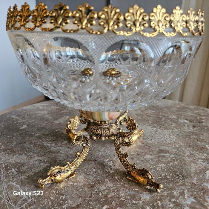 Schaal - Messing, Kristal, Brons - Centerpiece coupe, Antiek en Kunst, Curiosa en Brocante