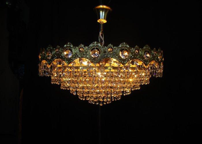 Kroonluchter - Kristal, Messing, Verguld - Zeer groot glans., Antiek en Kunst, Curiosa en Brocante